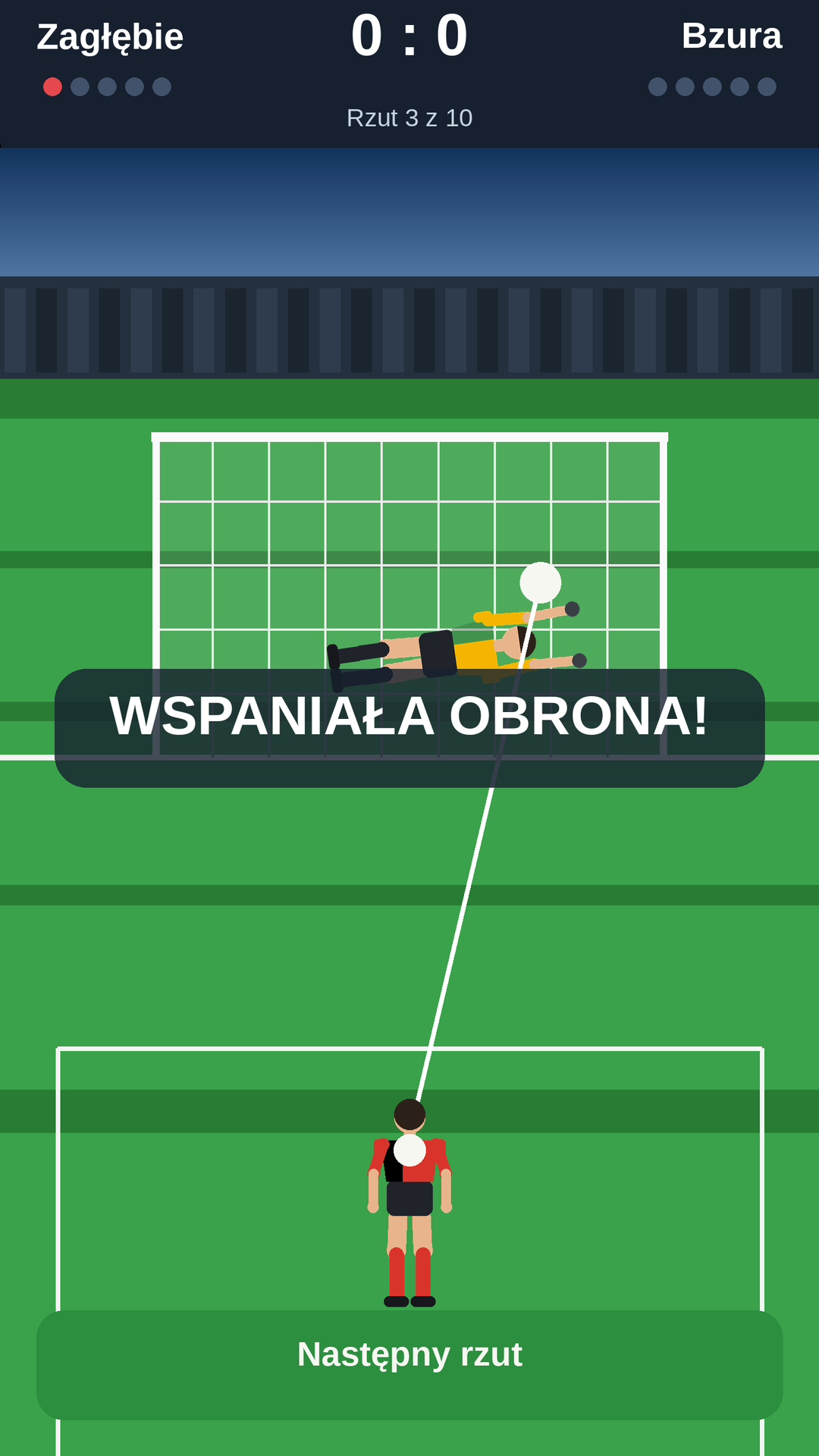 Defending: goalkeeper dive